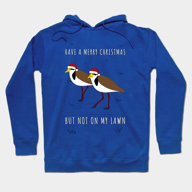 Masked Lapwing Plover Christmas Hoodie by BinChickenBaby